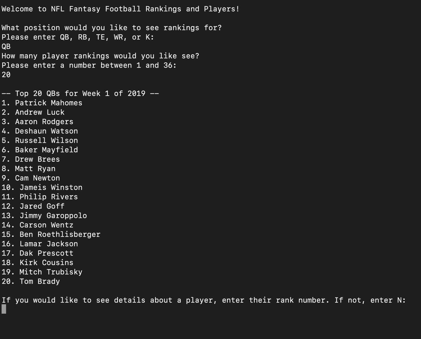 Fantasy Football screenshot