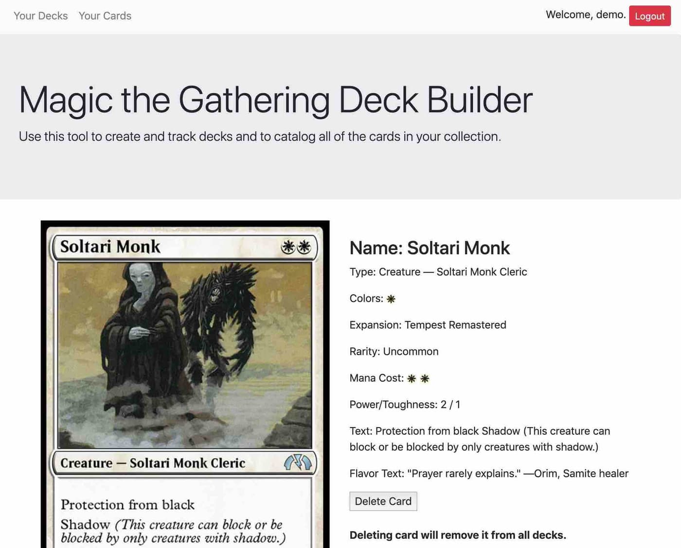 Magic: The Gathering Deck Builder screenshot